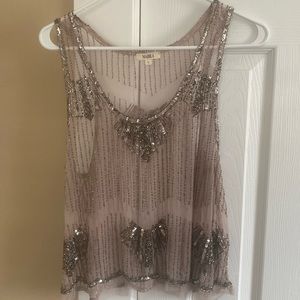 Anthropologie mahila sheer sequin top